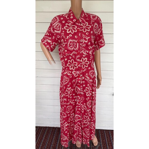 90s Floral Dress Vintage Retro Casual Summer Rayon Styleworks 12 - Picture 4 of 7